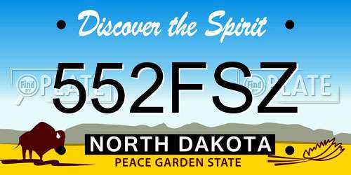 552FSZ North Dakota License Plate