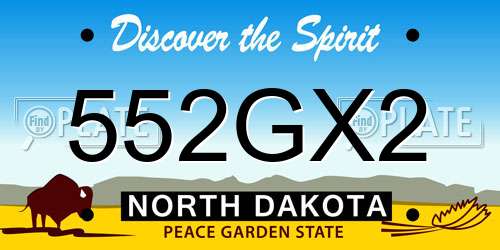 552GX2 North Dakota License Plate