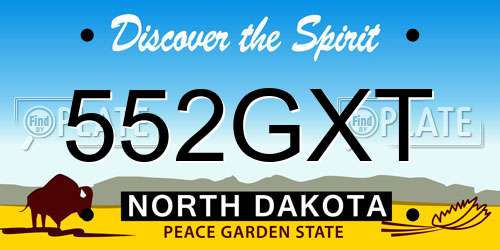 552GXT North Dakota License Plate
