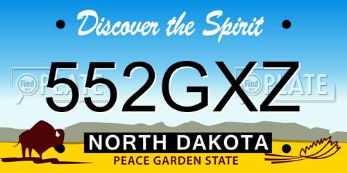 552GXZ North Dakota License Plate