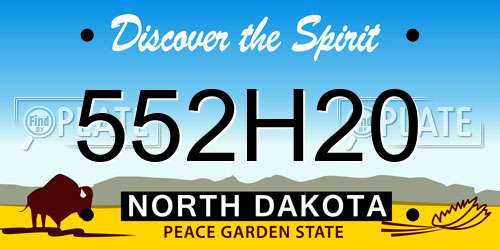 552H20 North Dakota License Plate