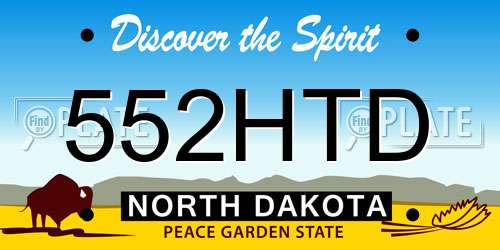552HTD North Dakota License Plate