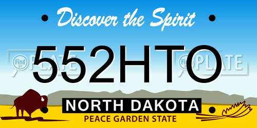 552HTO North Dakota License Plate