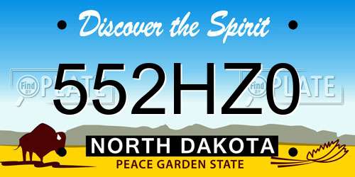 552HZ0 North Dakota License Plate