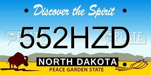 552HZD North Dakota License Plate