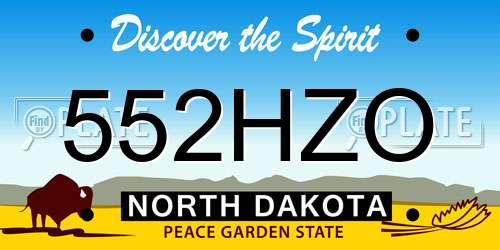 552HZO North Dakota License Plate