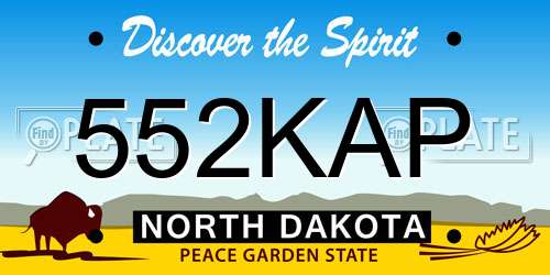 552KAP North Dakota License Plate