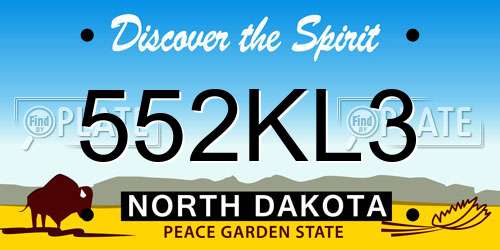 552KL3 North Dakota License Plate
