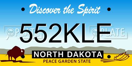 552KLE North Dakota License Plate