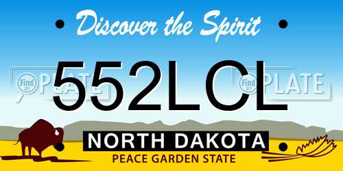552LCL North Dakota License Plate