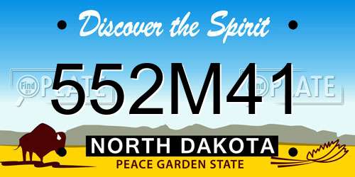 552M41 North Dakota License Plate