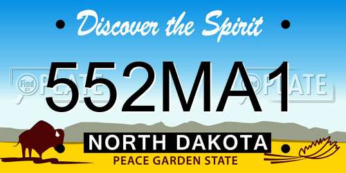 552MA1 North Dakota License Plate