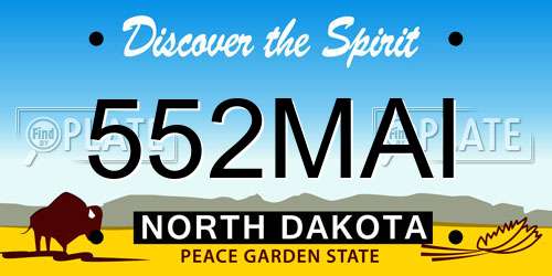 552MAI North Dakota License Plate