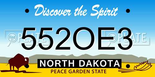 552OE3 North Dakota License Plate
