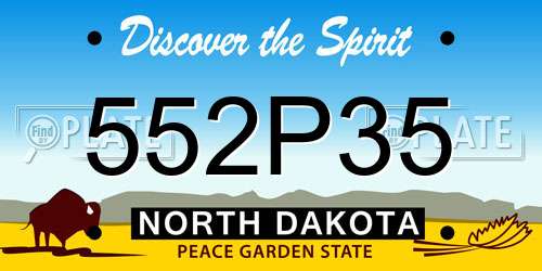 552P35 North Dakota License Plate