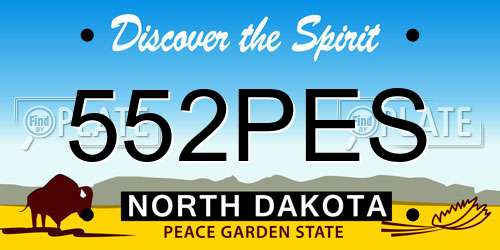 552PES North Dakota License Plate
