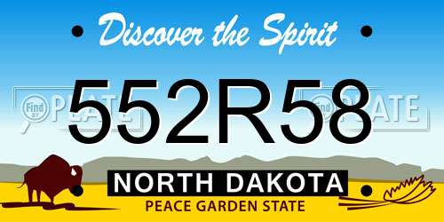 552R58 North Dakota License Plate