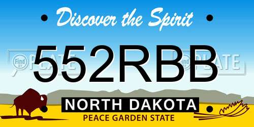 552RBB North Dakota License Plate