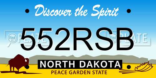 552RSB North Dakota License Plate