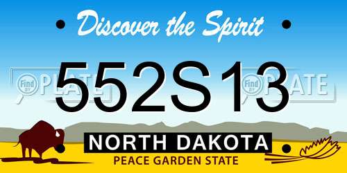 552S13 North Dakota License Plate