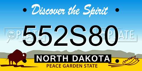 552S80 North Dakota License Plate