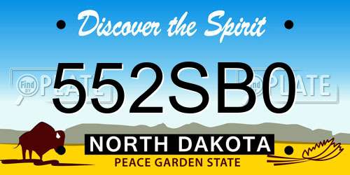 552SB0 North Dakota License Plate