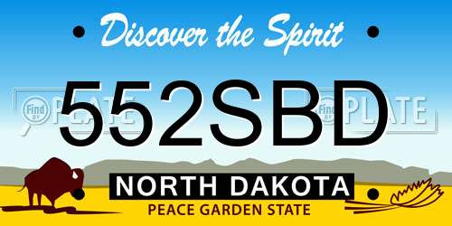 552SBD North Dakota License Plate