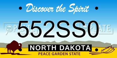 552SS0 North Dakota License Plate