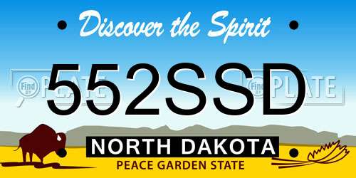 552SSD North Dakota License Plate