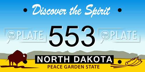 553 North Dakota License Plate