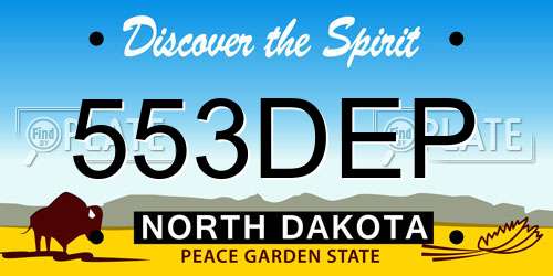 553DEP North Dakota License Plate