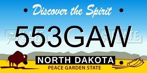 553GAW North Dakota License Plate