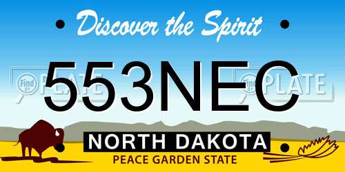 553NEC North Dakota License Plate