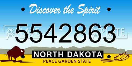 5542863 North Dakota License Plate