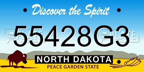 55428G3 North Dakota License Plate