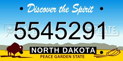 5545291 North Dakota License Plate