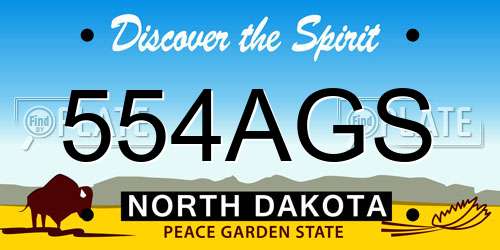 554AGS North Dakota License Plate