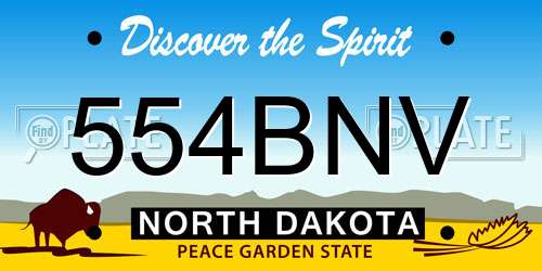 554BNV North Dakota License Plate