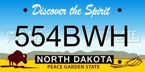 554BWH North Dakota License Plate
