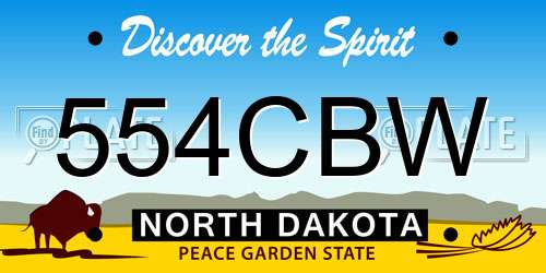 554CBW North Dakota License Plate