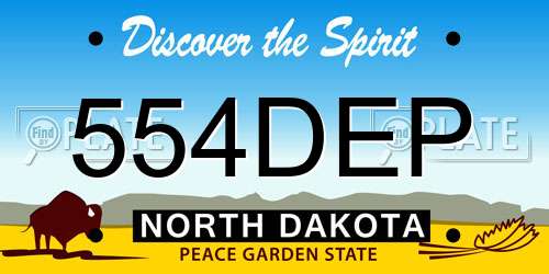 554DEP North Dakota License Plate
