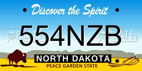 554NZB North Dakota License Plate