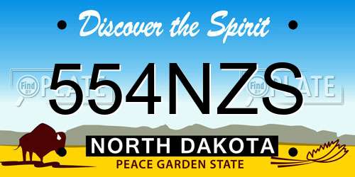 554NZS North Dakota License Plate