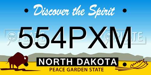 554PXM North Dakota License Plate