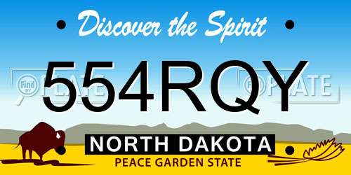 554RQY North Dakota License Plate