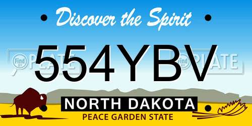 554YBV North Dakota License Plate