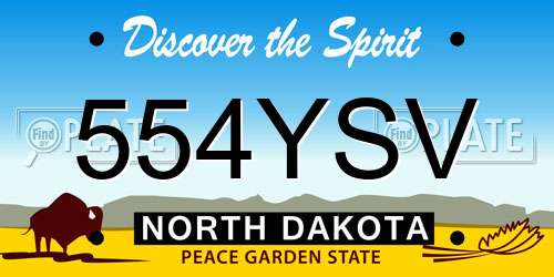 554YSV North Dakota License Plate