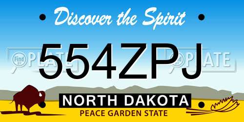 554ZPJ North Dakota License Plate