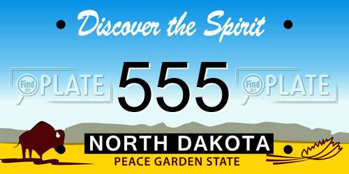 555 North Dakota License Plate