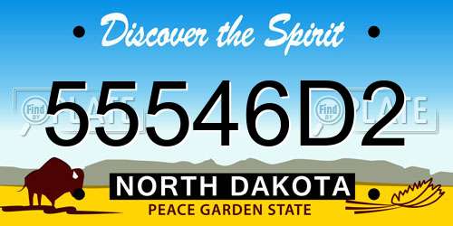 55546D2 North Dakota License Plate
